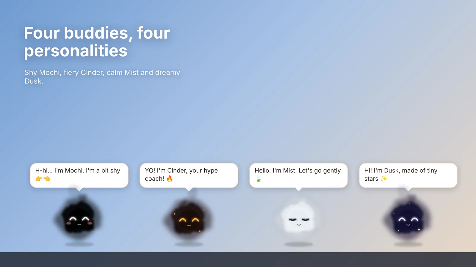 Screenshot: the four buddies